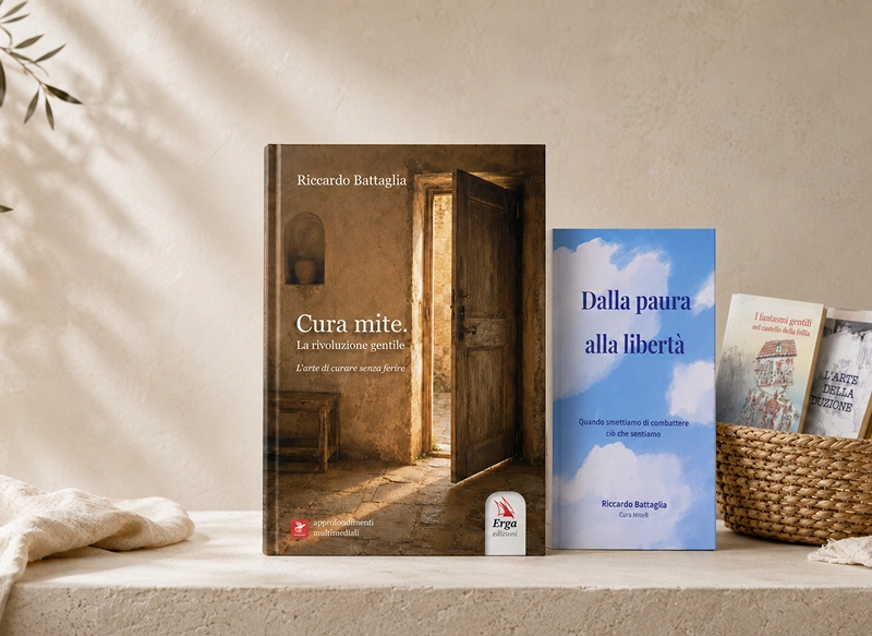 Copertine dei libri del dott. Riccardo Battaglia - Immagine generata con AI